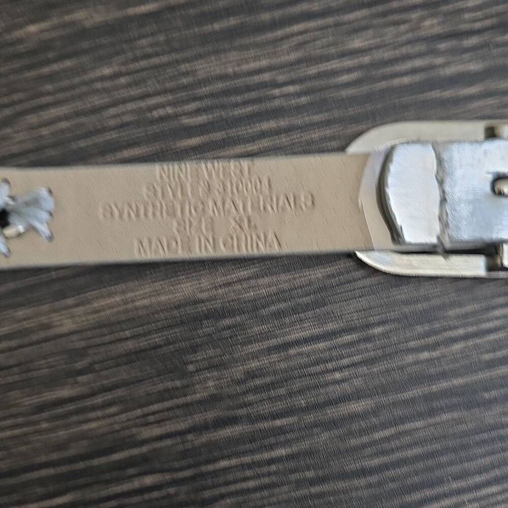 Nine West faux leather L Chain Link Belt with Silver Buckle, NWOT, XL - Picture 5 of 5